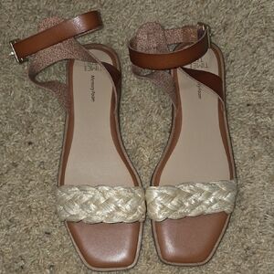 Time and Tru Women's Brown and Cream Sandals